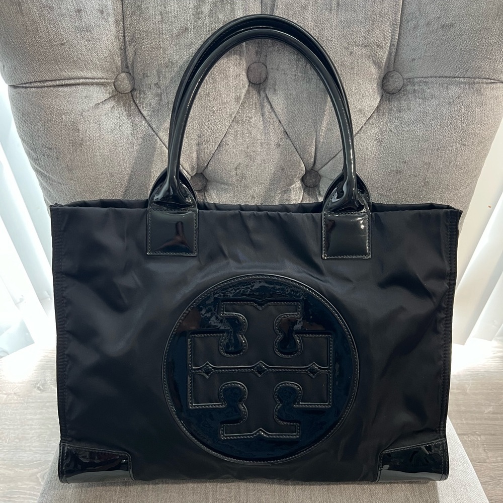 Tory Burch Black Ella Tote - EUC